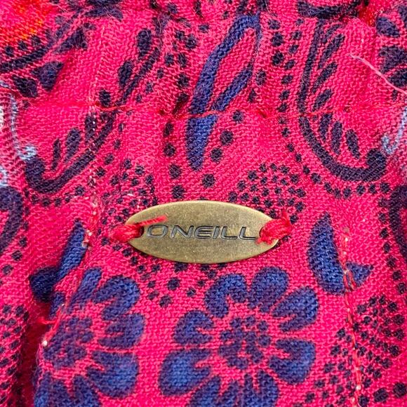 O'Neill Womens S Nashville Red Print Off Shoulder Romper Boho Red Pink Summer - Picture 7 of 11